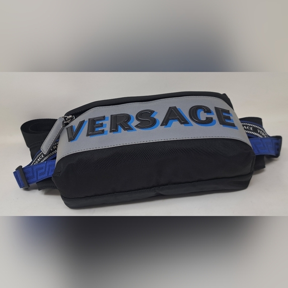 NWT Versace Reflective Logo Nylon Greca Strap Crossbody Belt Waist Bag Large - Picture 12 of 12